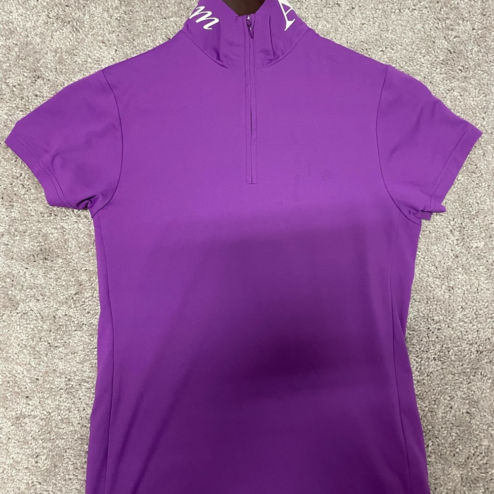 Women's Aquascutum Golf Moisture-Wicking Tech Fabric Polo Shirt Quarter Zip S